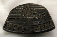 Vintage Belt Buckle Solid Brass Automotive Logo 2 5/8&Prime; L x 1 7/8 W Free Shipping