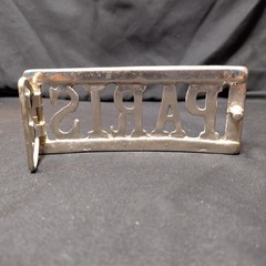 Vintage PARIS Cutout Metal Belt Buckle Silver Tone Retro Novelty Y2K 90s