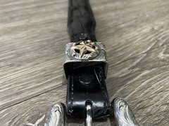Rare Chet Vogt 14k .925 Sterling Belt Buckle Set XL cowboy Star BLK ✅