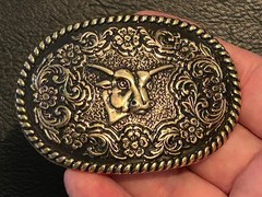 Bad ass bull belt buckle, new condition, embossed bull head
