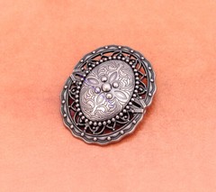 Men Antique Silver Western Indian Ethnic Flower Leathercraft Belt Buckle 42MM