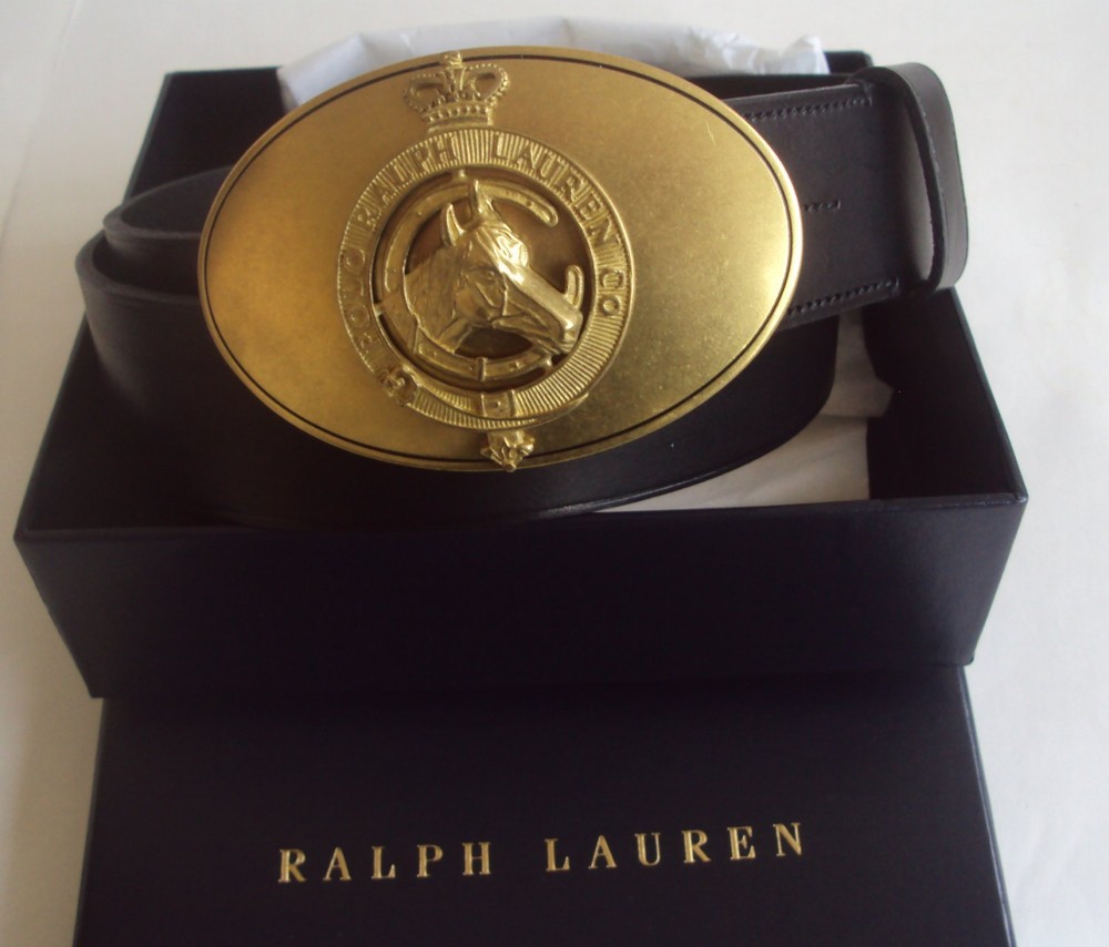 BNWT THE ORIGINAL RALPH LAUREN BIG HORSE HEAD CROWN BUCKLE BELT W38