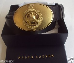 BNWT THE ORIGINAL RALPH LAUREN BIG HORSE HEAD CROWN BUCKLE BELT W38