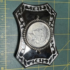 1922 vintage PEACE silver dollar WESTERN belt buckle COIN american RODEO cowboy