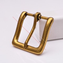 CLASSIC BRASS PLATED SINGLE PRONG PIN LEATHERCRAFT BELT BUCKLE REPLACEMENT 35MM