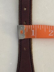 Chacon Unisex Size 30 Red or Brown Leather Sterling Silver Buckle Belt
