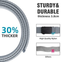 HASHIJI Auto Lock Ratchet XX-Large for Waist 36&Prime;-40&Prime; (Length 45&Prime;), Light Grey