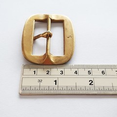 Vintage Gold-Tone Belt Buckle 40mm Pin Rectangle Shape School Uniform Hardware