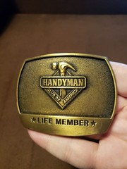 Handyman Club of America Life Member Brass Hammer Belt Buckle 1996