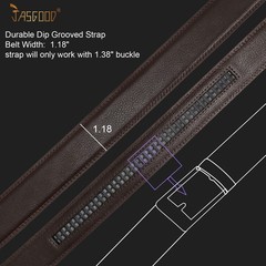 JASGOOD Men&rsquo;s Leather Ratchet Belt Strap Suit Pant Size 28&Prime;-44&Prime;, C-coffee