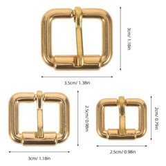 3Pcs Golden Metal Belt Buckles Copper Single Prong Durable Buckle for Bag Straps