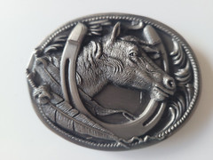 High Quality Silver Finish Horse Horseshoe Western Belt Buckle – Lucky Buckle