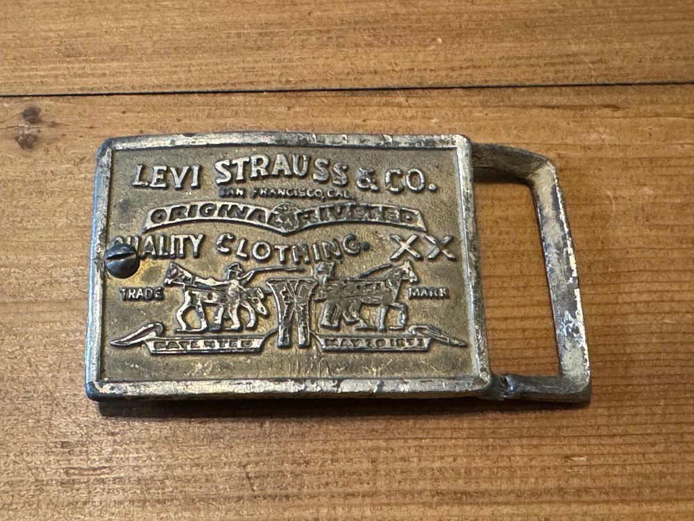 Vintage Levi Strauss & Co. Original Rivited Rectangular Belt Buckle