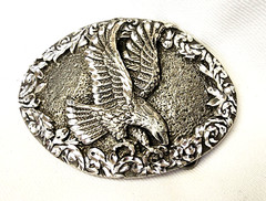 VTG American Eagle Patriotic Pewter Belt Buckle 1993
