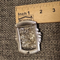 Lion Head Belt Buckle Rhinestone Blue Eyes Silver Tone Bling Western Biker Style