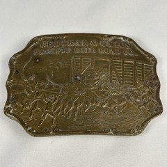 Vintage Bergamot Brass Works Central & Union Pacific Rail Road Co. Belt Buckle