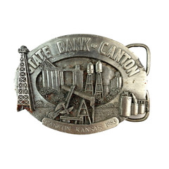 State Bank of Canton Kansas 1983 151/300 2nd Limited Edition 3D Belt Buckle