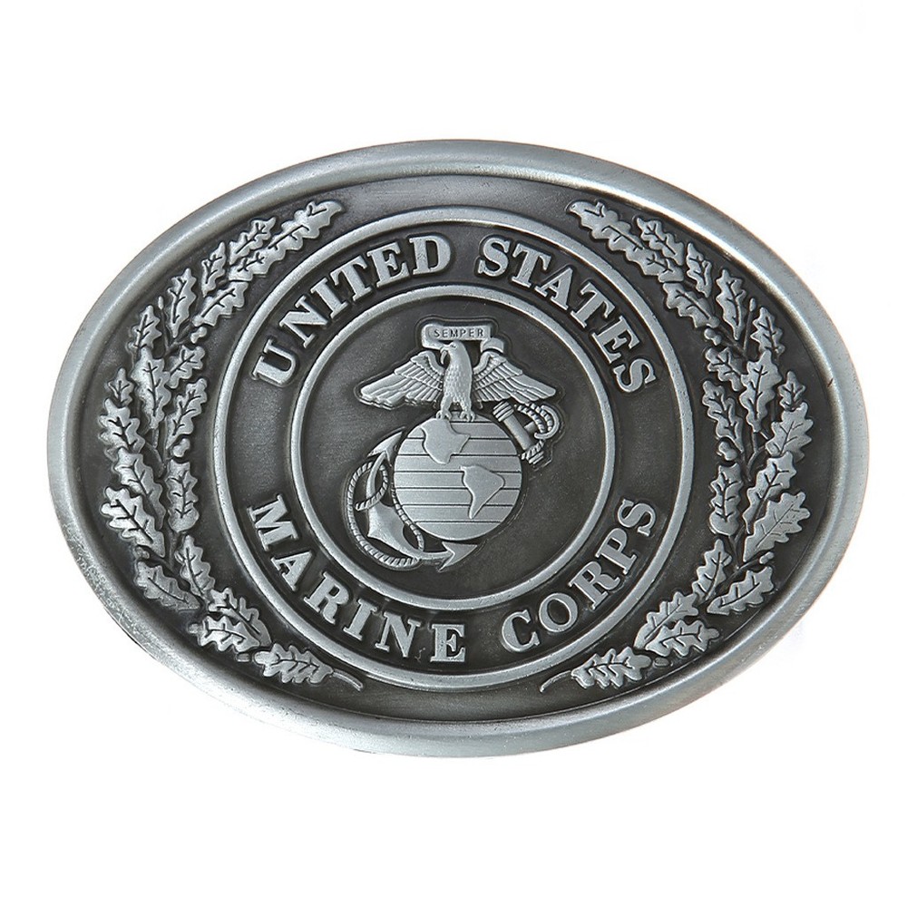 Antique Brass USMC Belt Buckle Military Marine Veteran Western Cowboy Men Gift