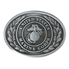 Antique Brass USMC Belt Buckle Military Marine Veteran Western Cowboy Men Gift