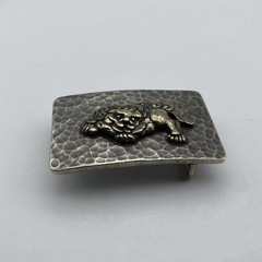 Vintage Old Silver Buckle,Mythology Kirin- Auspicious Beast,Belt Hardwares