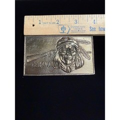 Wyoming Studio Art Works Geronimo Belt Buckle Mens OS Brass Excellent Vintage 76