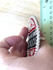 Western Buckle Silver Black Red Cowboy 4×3 for 2 » Hooey Buckle Hebilla Vaquero