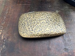 Vintage Hammered Metal Belt Buckle Gold Tone Rectangle Fits 1.5&Prime; Strap