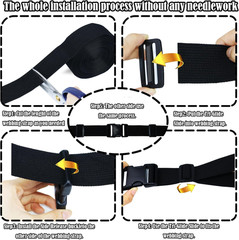 Webbing Straps 1.5 Inch Heavy Duty No Sewing Pack of 4 Buckles Clips 12 Pcs for