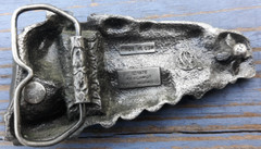 belt buckle 1978 Bergamot Brass Works 1002 locomotive engine train 4&Prime; long