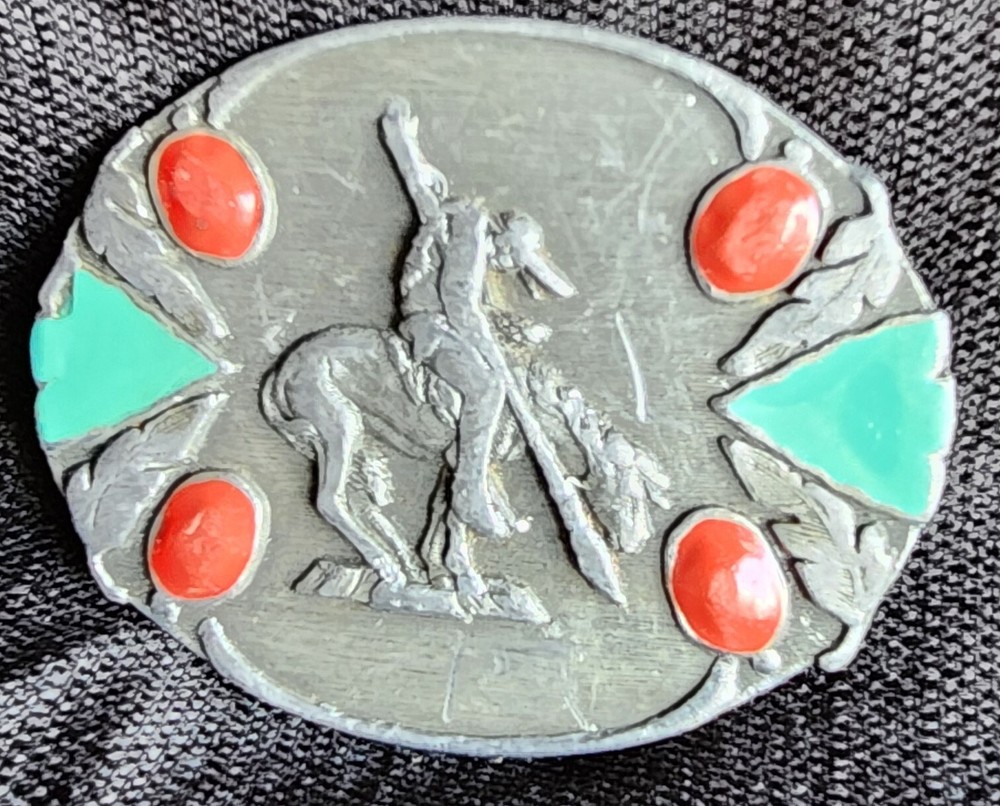 Siskiyou 1994 End of the Trail Belt Buckle Indian on a horse