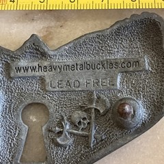 Preowned Y2K Heavy Metal Belt Buckle Heart/keyhole Good Used Cond Mall Goth