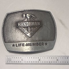 Vintage Handyman Club Of America Life Member Belt Buckle 1996 (Ft Hammer & Logo)