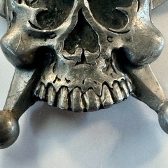 Heavy Metal Mfg Skull Crossbones Pirate Belt Buckle USA Incomplete As-Is