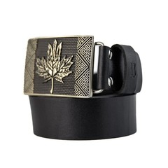 German silver buckle Maple leaf trident, Canadian maple leaf, Ukrainian trident