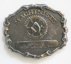 Machinists Snohomish Local 130 Belt Buckle Solid Metal Men&rsquo;s Brown 6.6 oz BB409