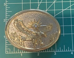 Eagle With Starburst USA Patriotic Belt Buckle Golden Western Bird Wings Cowboy