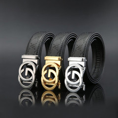 Men&rsquo;s-GO-Belt-Leather-Ring Design-Auto Buckle- Avail in Gold, Silver and Gray