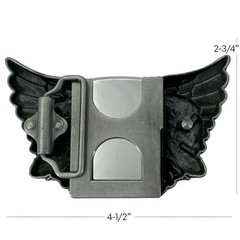 Eagle Head and Wings Refillable Flip Top Lighter in a Belt Buckle Combo