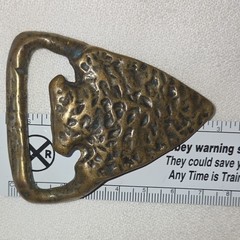 Arrowhead Belt Buckle 2&Prime; Brass 70s Vintage Textured Western