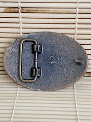 Vintage DENNIS Belt Buckle By Oden – Made In USA – 2-3/4”x 2”