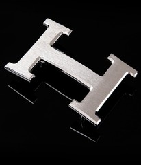 38mm Brushed H Belt Buckle Silver Replacement Metal Belt For Men-