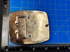 Custom Initial Block Letter Large I Silver Tone Outlined Reflective Belt Buckle
