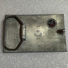 British Flag Belt Buckle Metal Pewter Tone Made Mexico Reissue