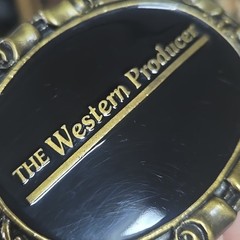 The Western Producer Retro Enamel Belt Buckle Farm Farmer Cowboy Agriculture Y2K