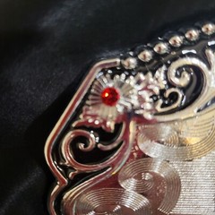 Saint jude San Judas Western belt Buckle Gold Silver Heavy gold silver Red Stone