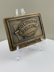 Columbus Belting Goodyear Blimp Belt Buckle Heavy Cast Brass Industrial