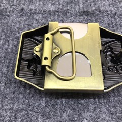 Antique Brushed Bull Head Cowboy Western Belt Buckle with Lighter, Stock in US