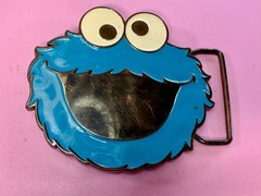 Sesame Street 2009 Cookie Monster Blue Muppet Character Belt Buckle