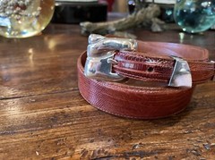 B Kieselstein James Reid Dgn Sterling Silver Belt Buckle 27-28-1.25/.75”nu🦎✅