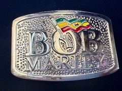 BOB MARLEY Jamaican Singer Rastafarian Flag Music Reggae 2006 Belt Buckle